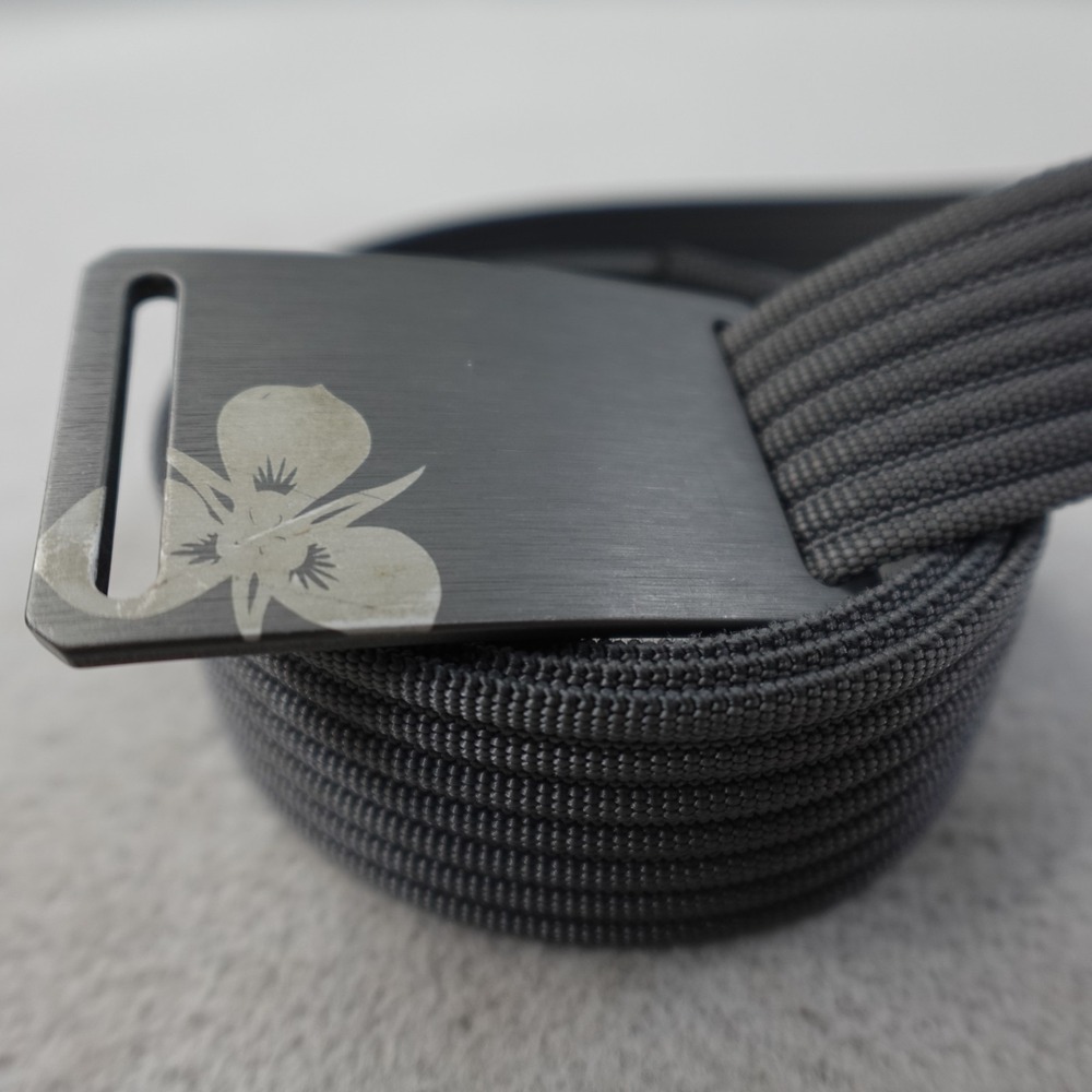 GRIP6 Belt Gray Nylon Webbing Floral Buckle USA Made Adjustable 34"